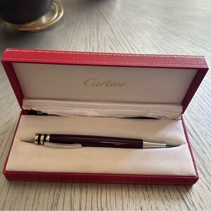 Cartier Trinity 3 rings ballpoint pen, burgundy body, COST0020
